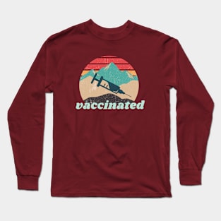 Vaccinated Retro Sunset Long Sleeve T-Shirt